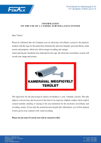 Information on the use of a camera surveillance system